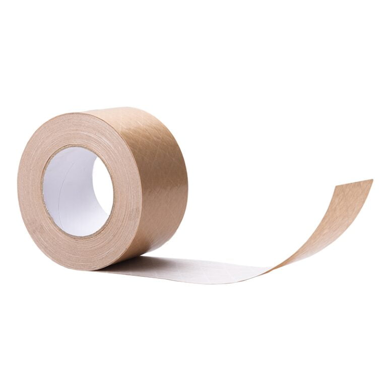 70mm Versterkt Papier Tape Wit/Bruin, per rol 70mm Versterkt Papier Tape Wit/Bruin, per rol