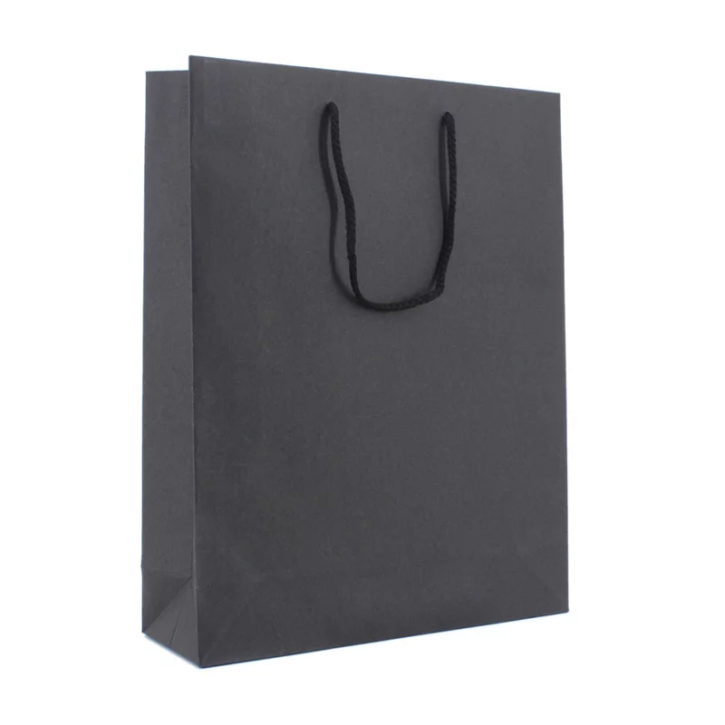 Luxe Papieren Kraft Tas – Zwart, 100 stuks